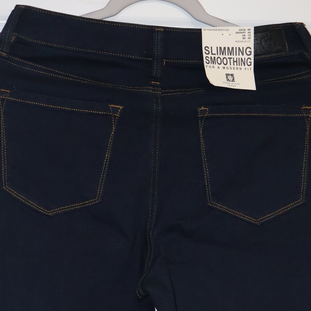 Anne Klein High Rise Bootcut Jeans Indigo Rinse 12P New - Picture 3 of 12